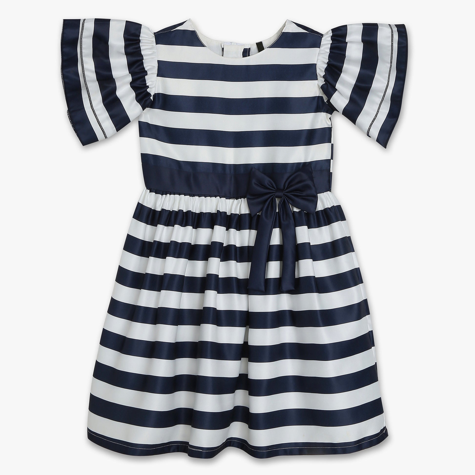 Girls Satin Striped Frock