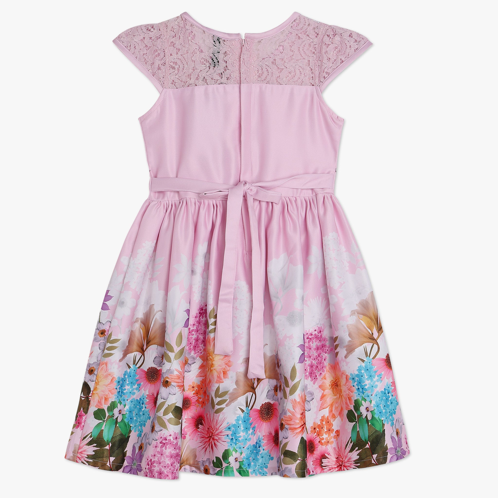 Girls Embellished Satin Party Dress