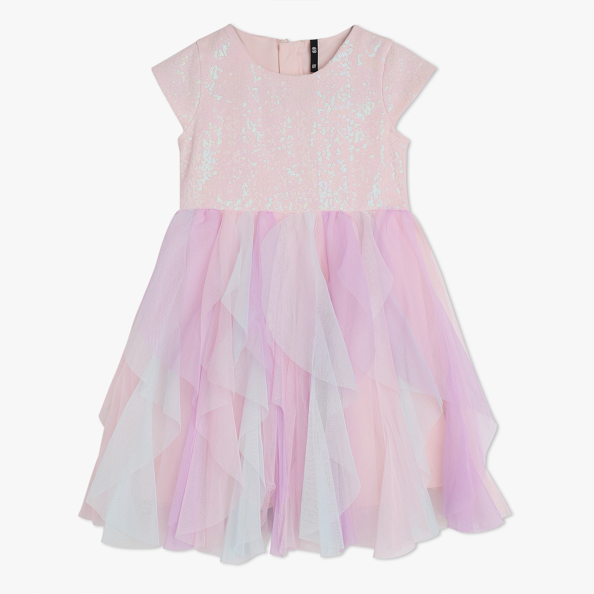 Girls Embellished Satin Party Dress