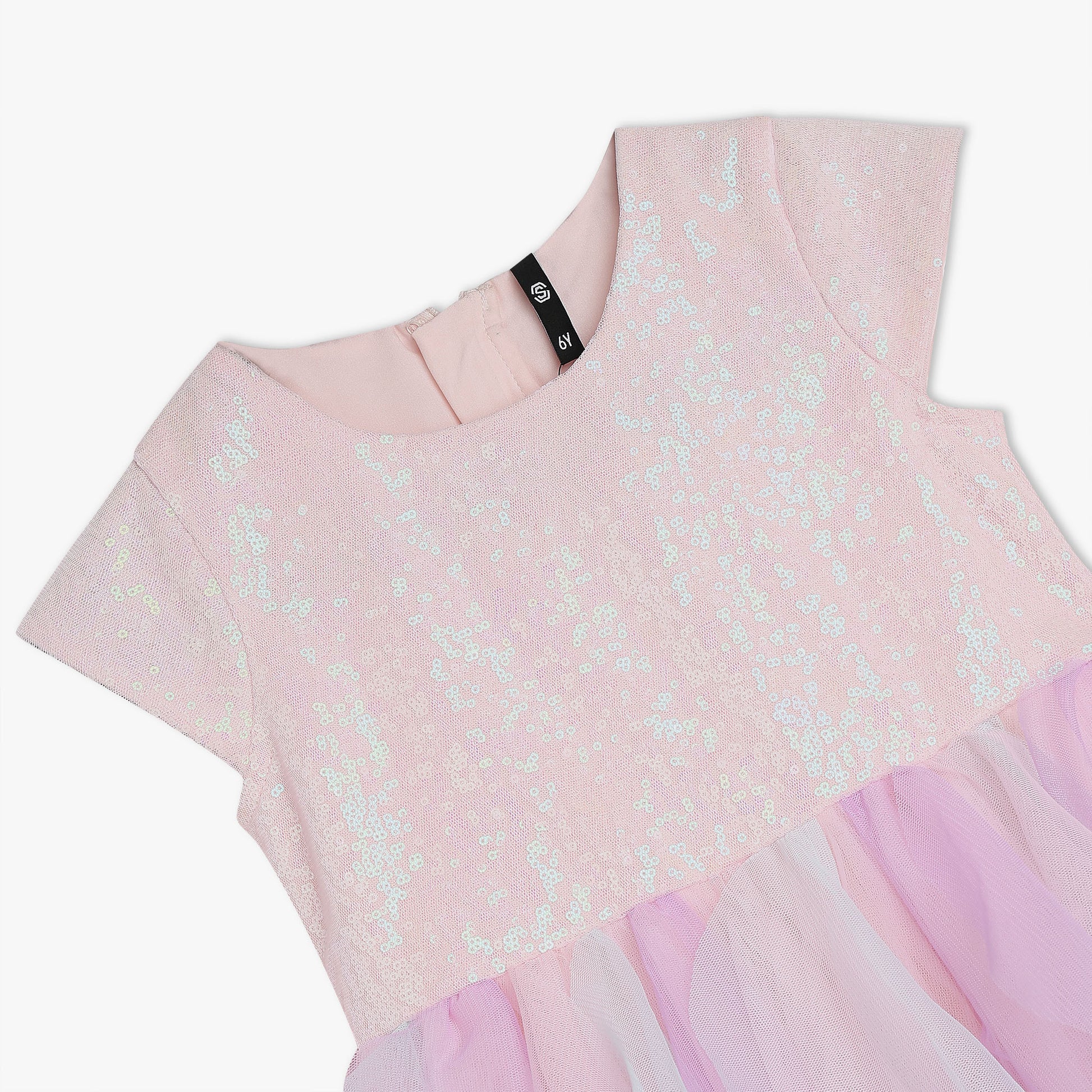 Girls Embellished Satin Party Dress