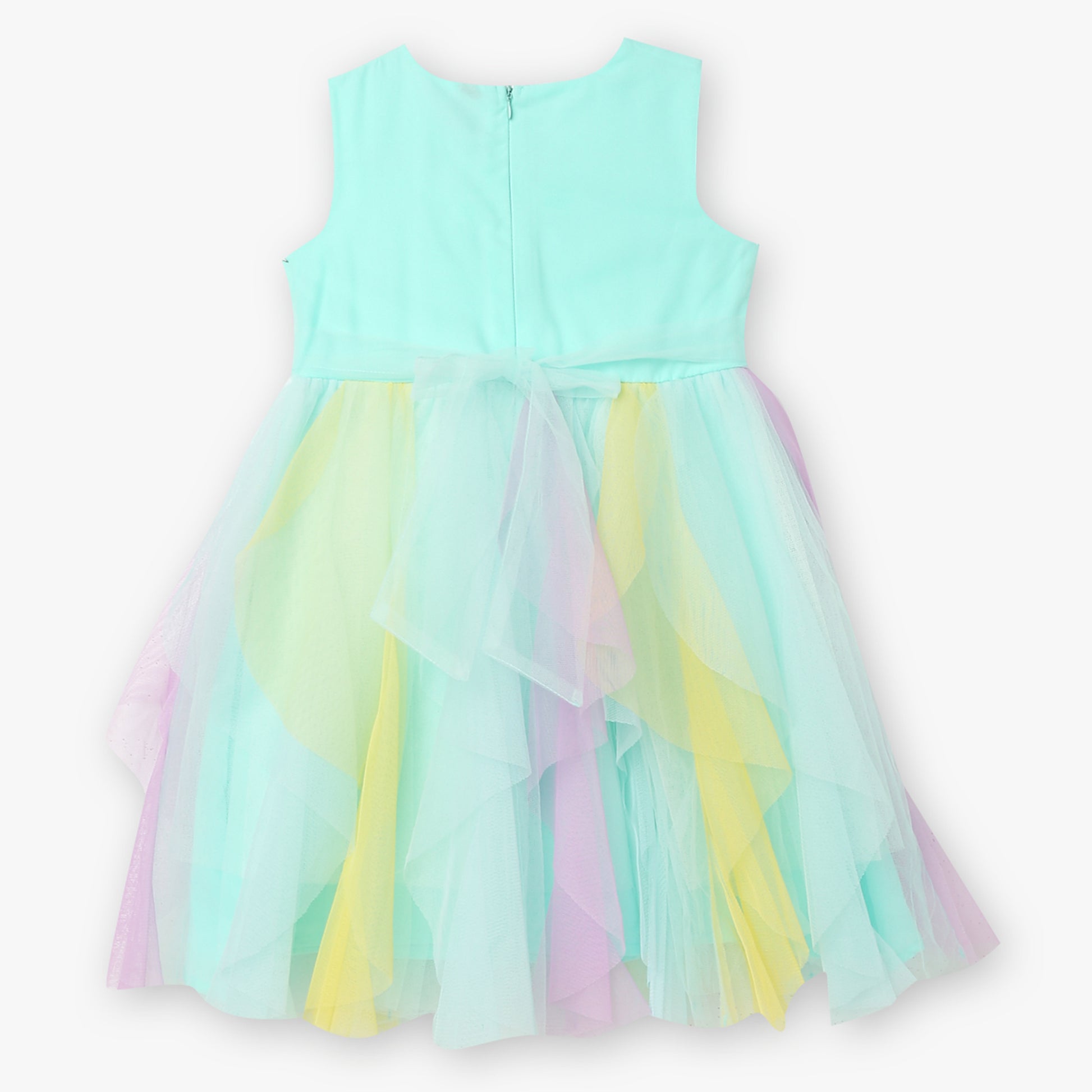 Girls Embellished Satin Party Frock