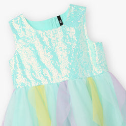 Girls Embellished Satin Party Frock
