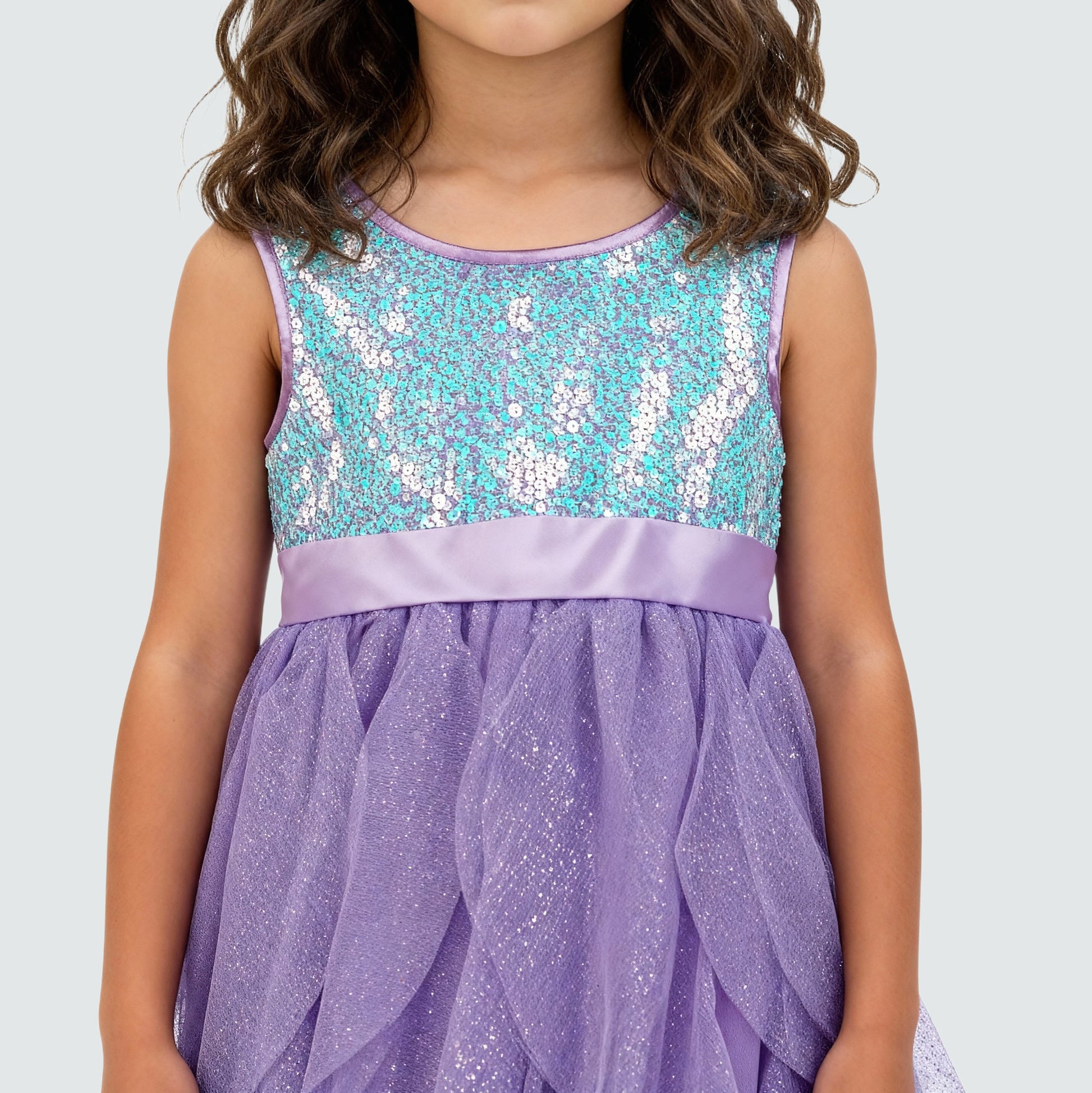 Girls Embellished Satin Dress