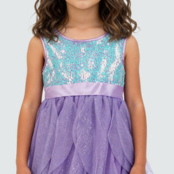 Girls Embellished Satin Dress