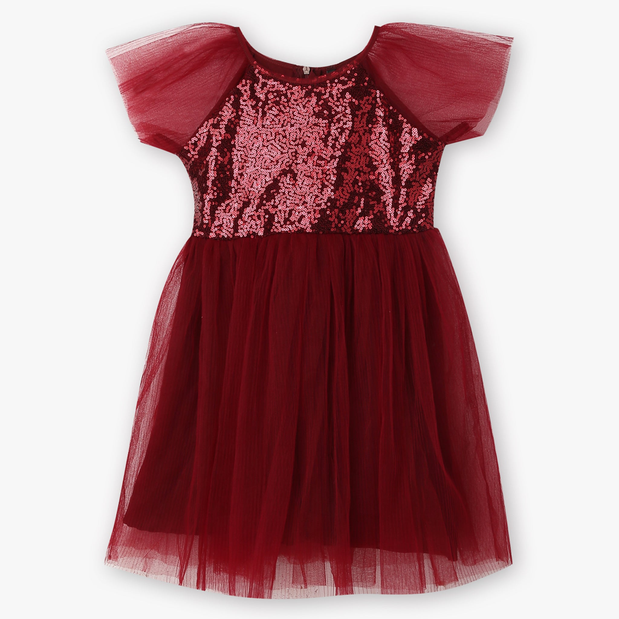 Girls Embellished Satin Party Frock