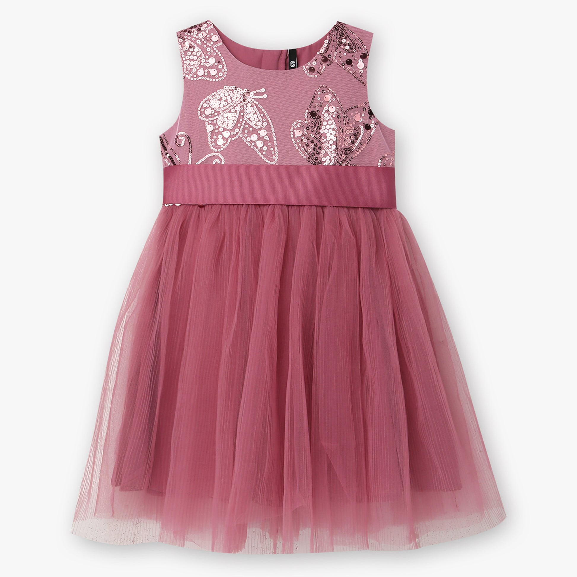 Girls Embellished Satin Party Frock