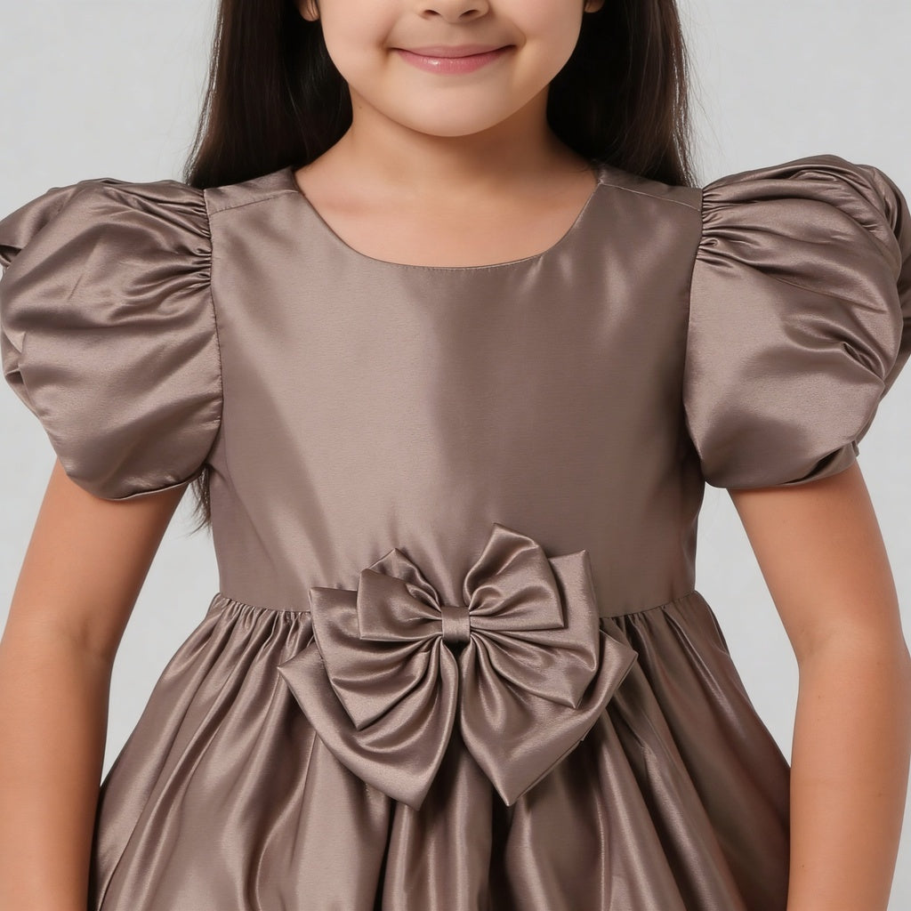 Girls Satin Flared Party Frock