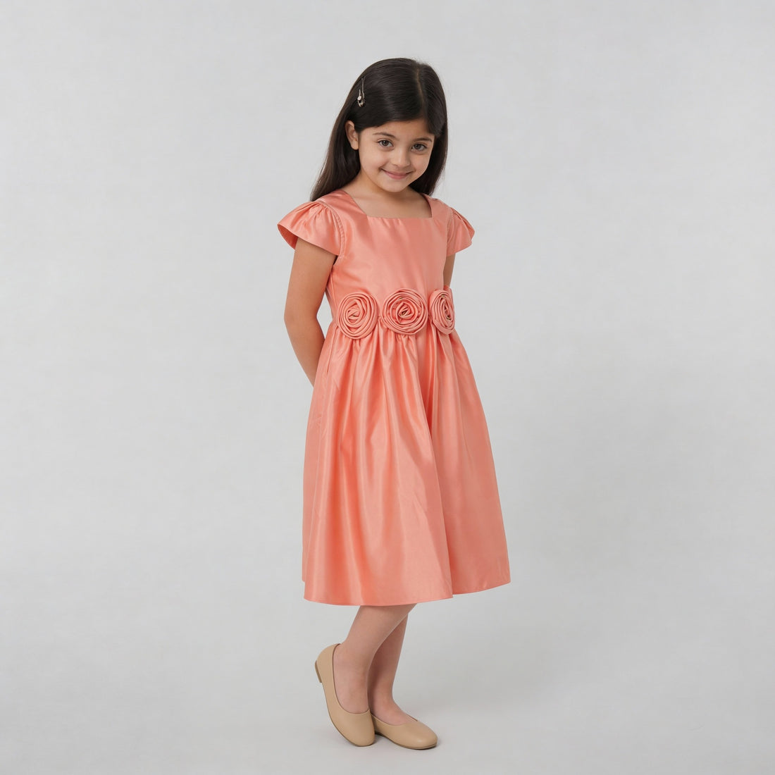 Girls Flared Satin Frock