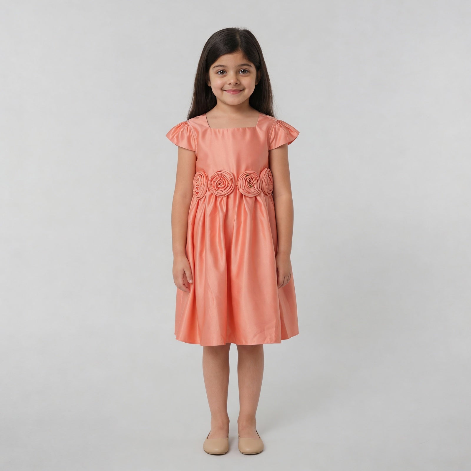 Girls Flared Satin Frock