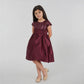 Girls Embellished Flared Satin Party Frock