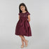 Girls Embellished Flared Satin Party Frock