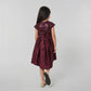 Girls Embellished Flared Satin Party Frock