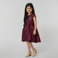 Girls Embellished Flared Satin Party Frock