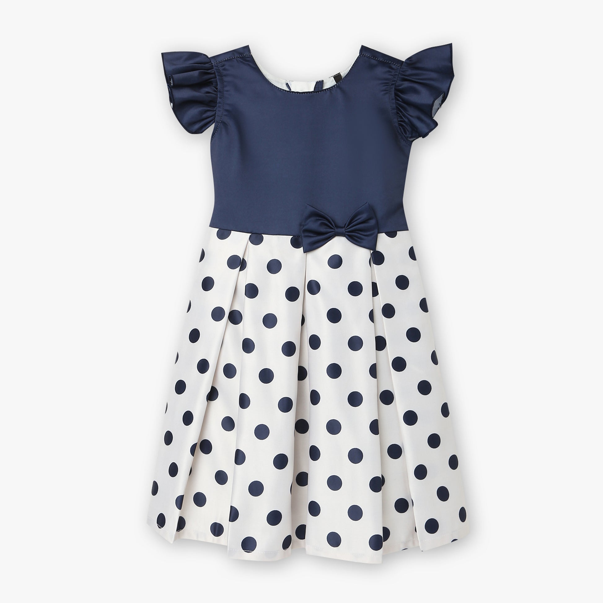 Girls Polka Dot Satin Party Frock