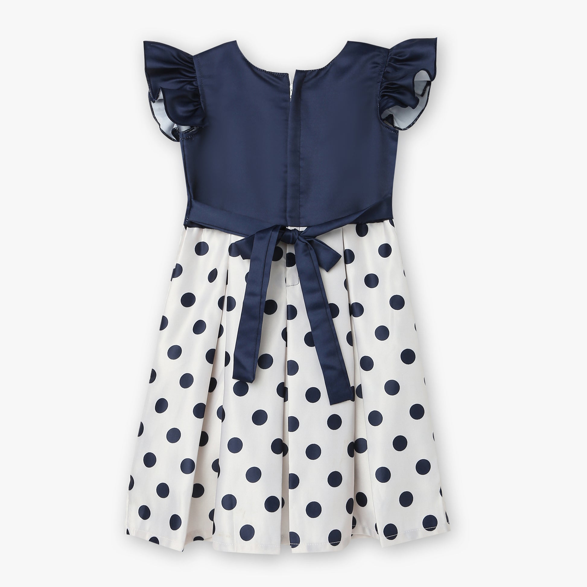 Girls Polka Dot Satin Party Frock