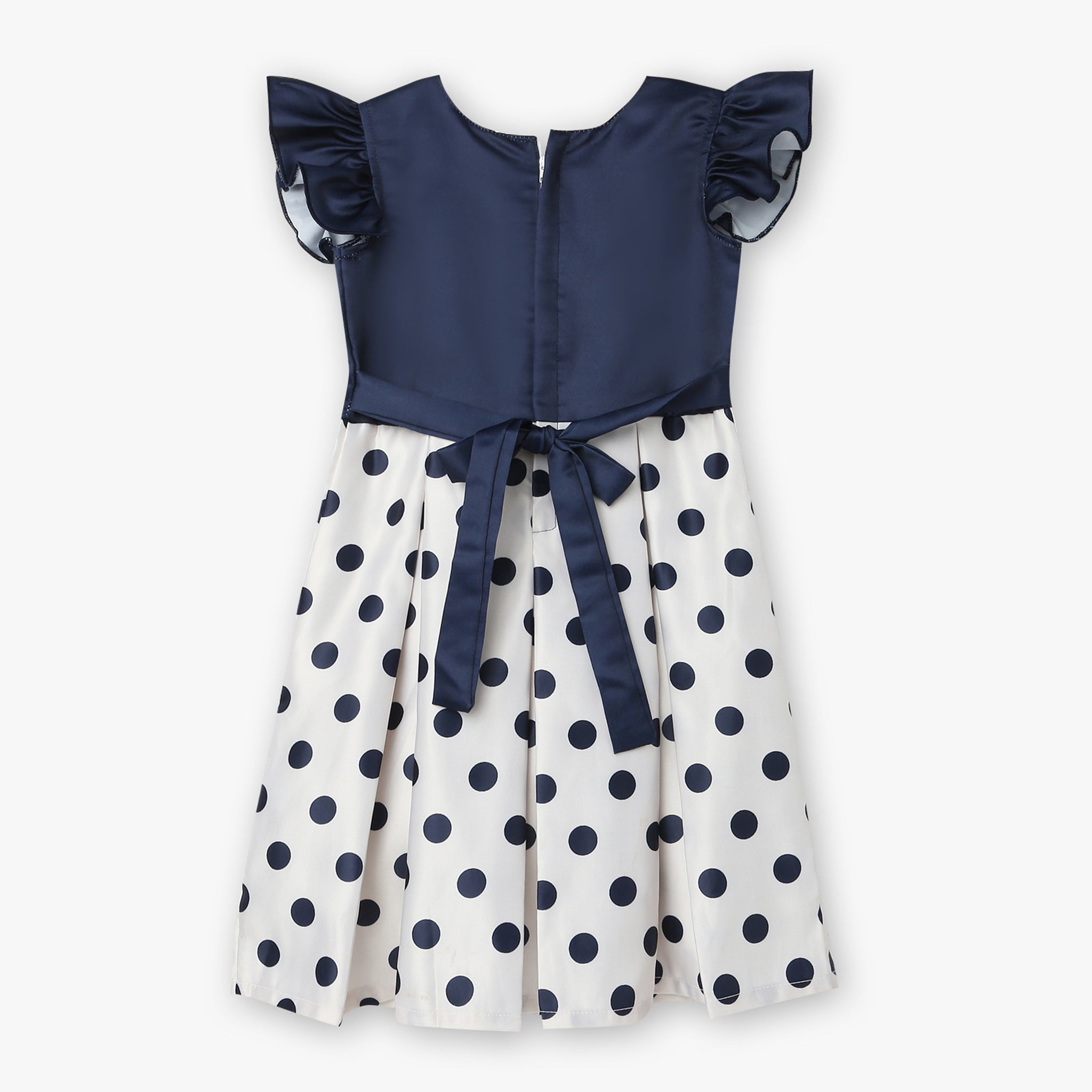 Girls Polka Dot Satin Party Frock