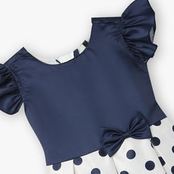Girls Polka Dot Satin Party Frock