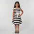 Girls Striped Satin Party Dress