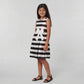 Girls Striped Satin Party Dress