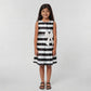 Girls Striped Satin Party Dress