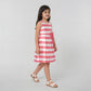 Girls Striped Satin Party Dress
