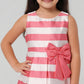Girls Striped Satin Party Dress