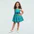 Girls Satin Printed Party Dress