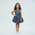 Girls Satin Printed Party Dress