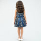 Girls Satin Printed Party Dress