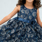 Girls Satin Printed Party Dress