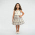 Girls Satin Printed Party Dress