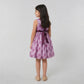 Girls Printed Flared Satin Party Frock