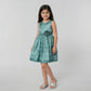 Girls Printed Flared Satin Party Frock