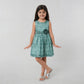 Girls Printed Flared Satin Party Frock