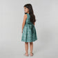 Girls Printed Flared Satin Party Frock