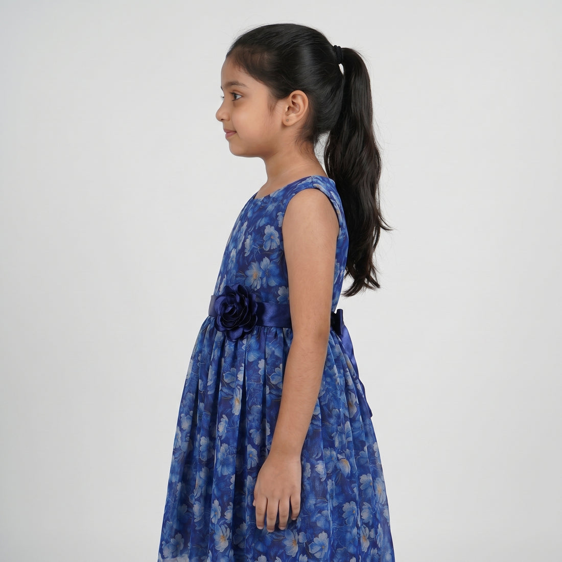 Girls Printed Organza Dress