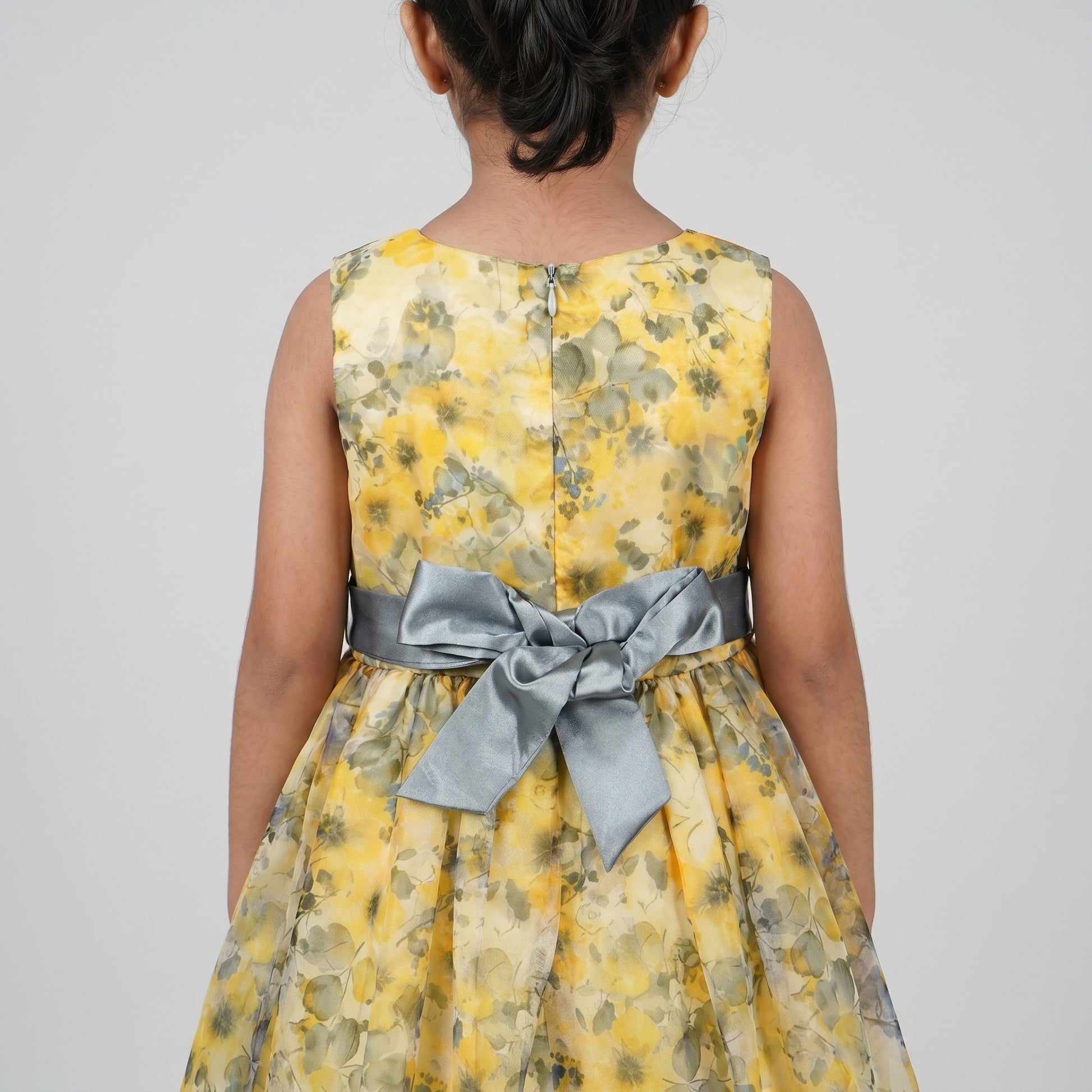 Girls Printed Organza Dress