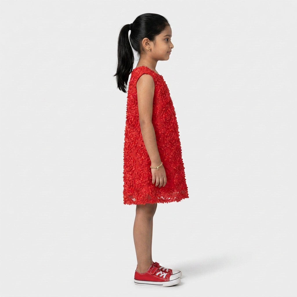 Girls Embellished Satin Frock