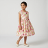 Girls Printed Party Satin Dress