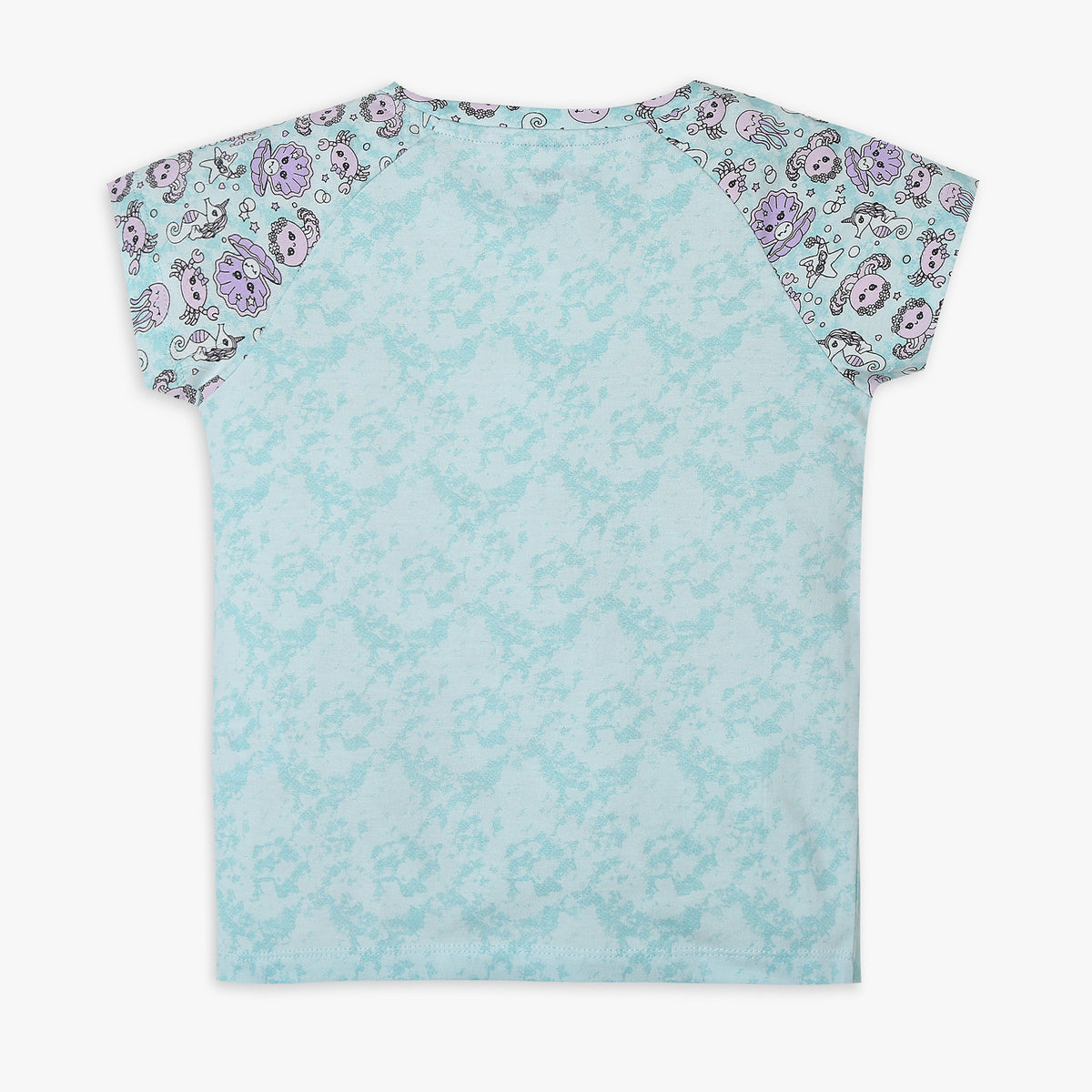 Girls Regular Fit Printed T-Shirt with Pyjama Sleepwear Set
