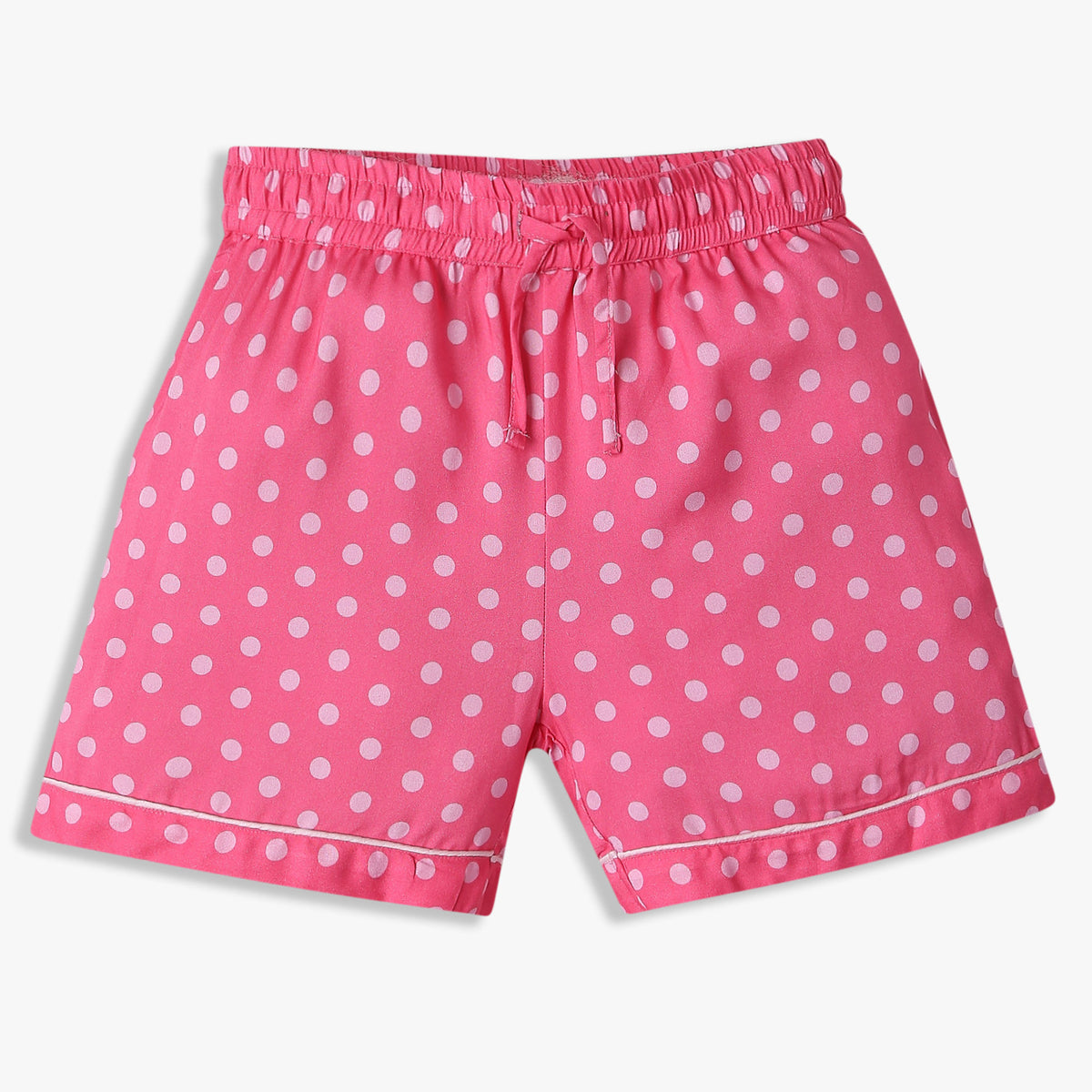 Girls Relaxed Fit Printed Lapel Collar Shirt with Shorts Sleepwear Set