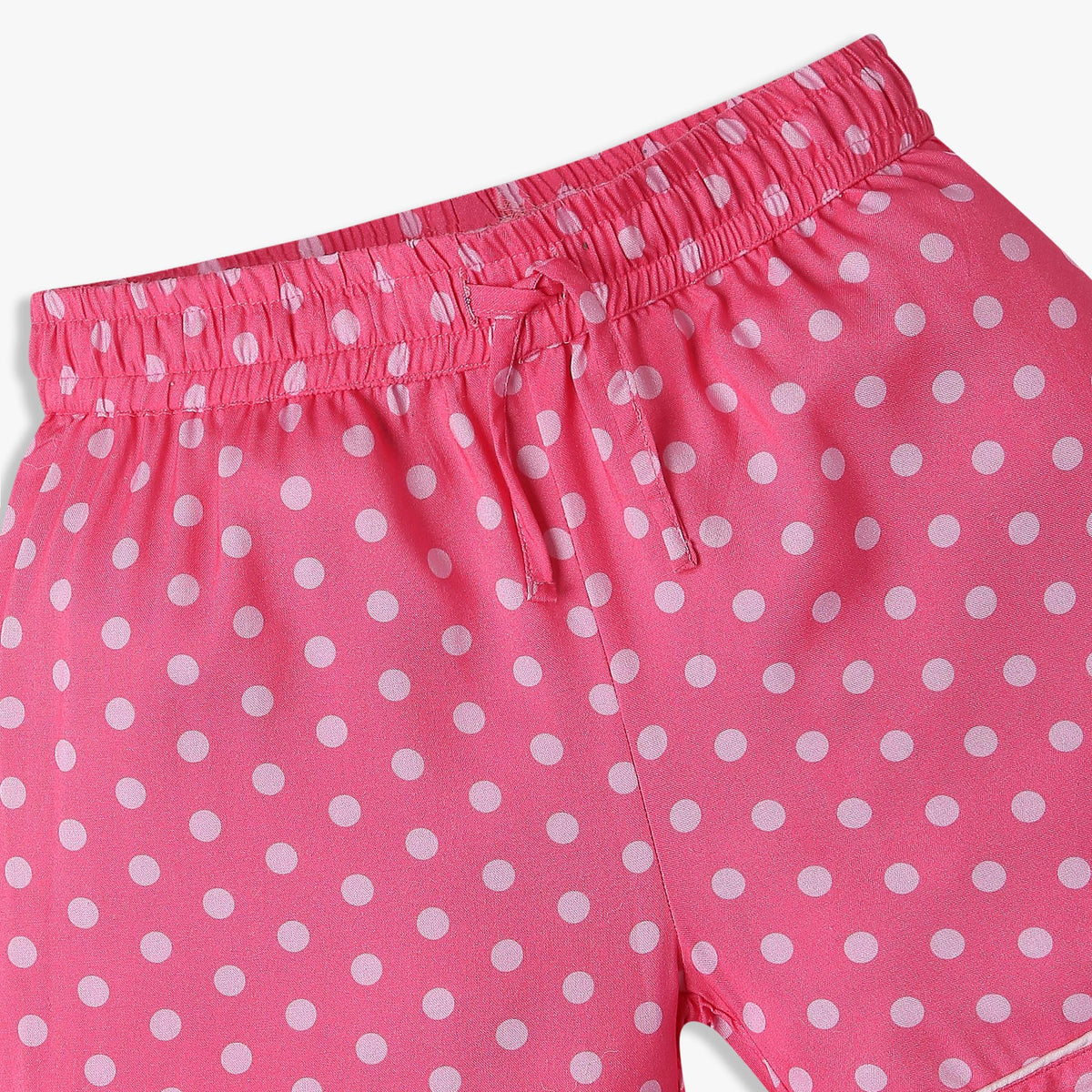 Girls Relaxed Fit Printed Lapel Collar Shirt with Shorts Sleepwear Set