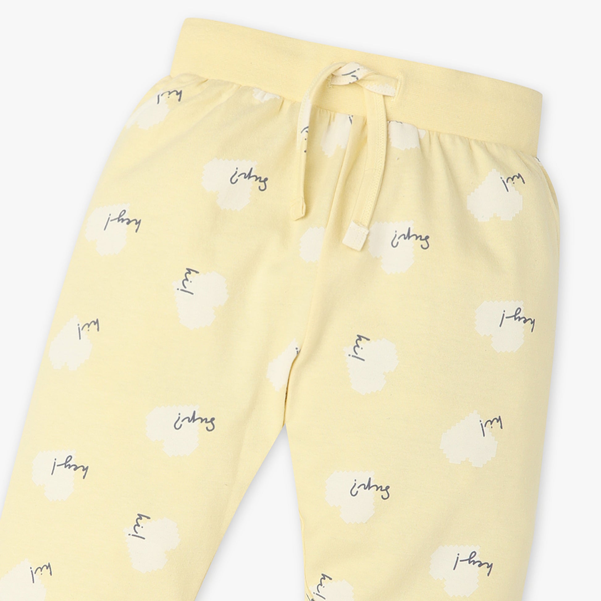 Girls Regular Fit All Over Print Crew Neck T-Shirt with Trackpant Sleepwear Set