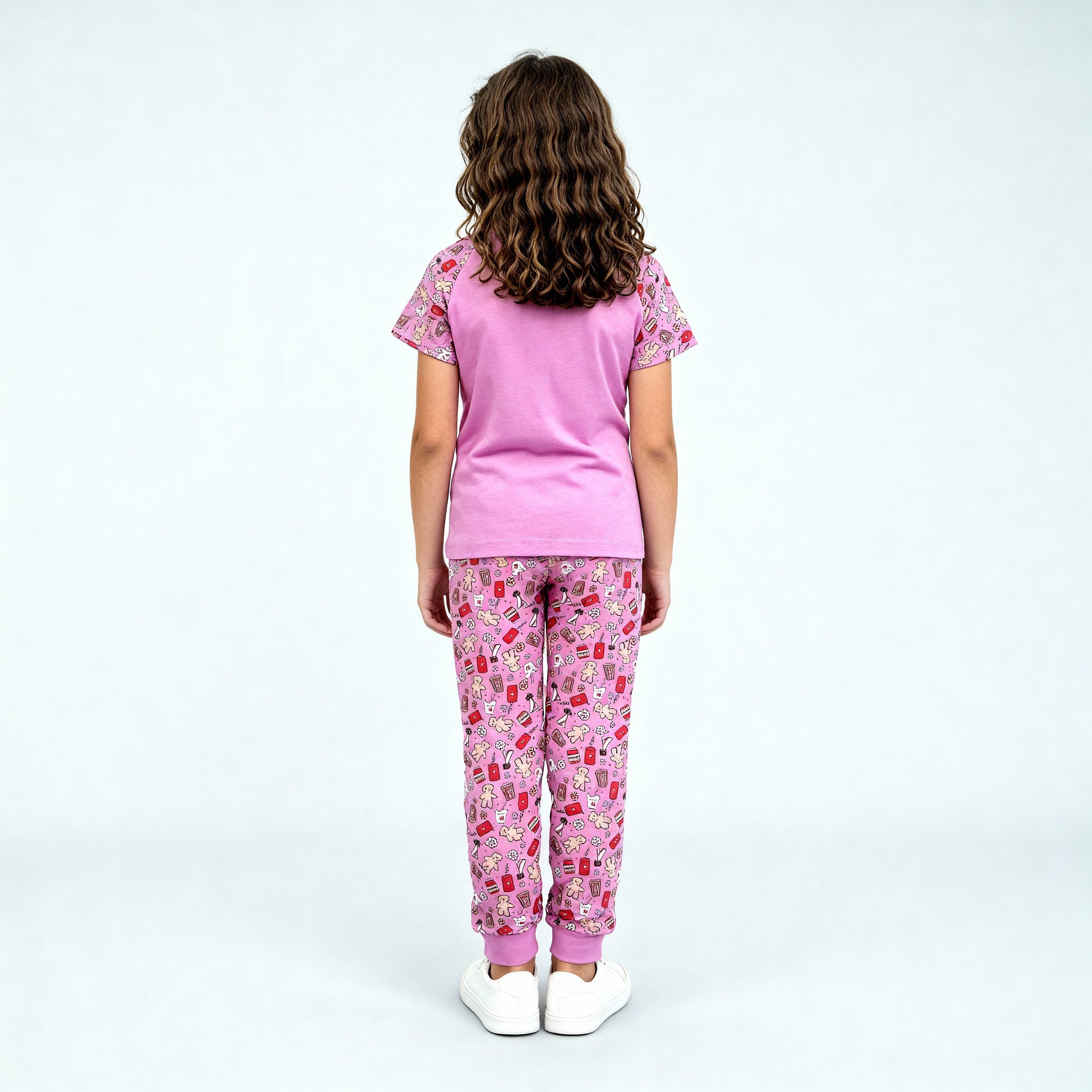 Girls Cotton T-Shirt with Trackpant Sleepwear Set