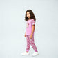 Girls Cotton T-Shirt with Trackpant Sleepwear Set