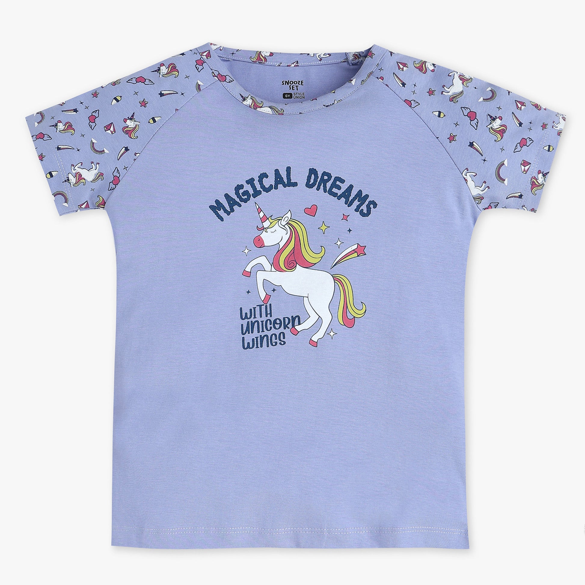 Buy Girls Regular Fit Printed Full Sleeve T-Shirt With Trackpant Sleepwear Set  - Style Union