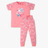 Girls Cotton Printed T-Shirt with Trackpant Snooze Set
