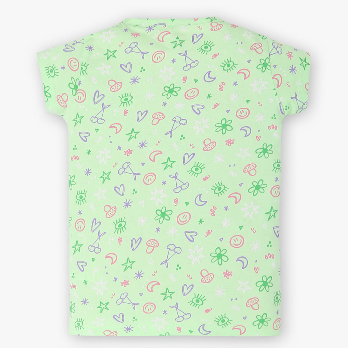 Girls Cotton Printed T-Shirt and Trackpant Sleepwear Set