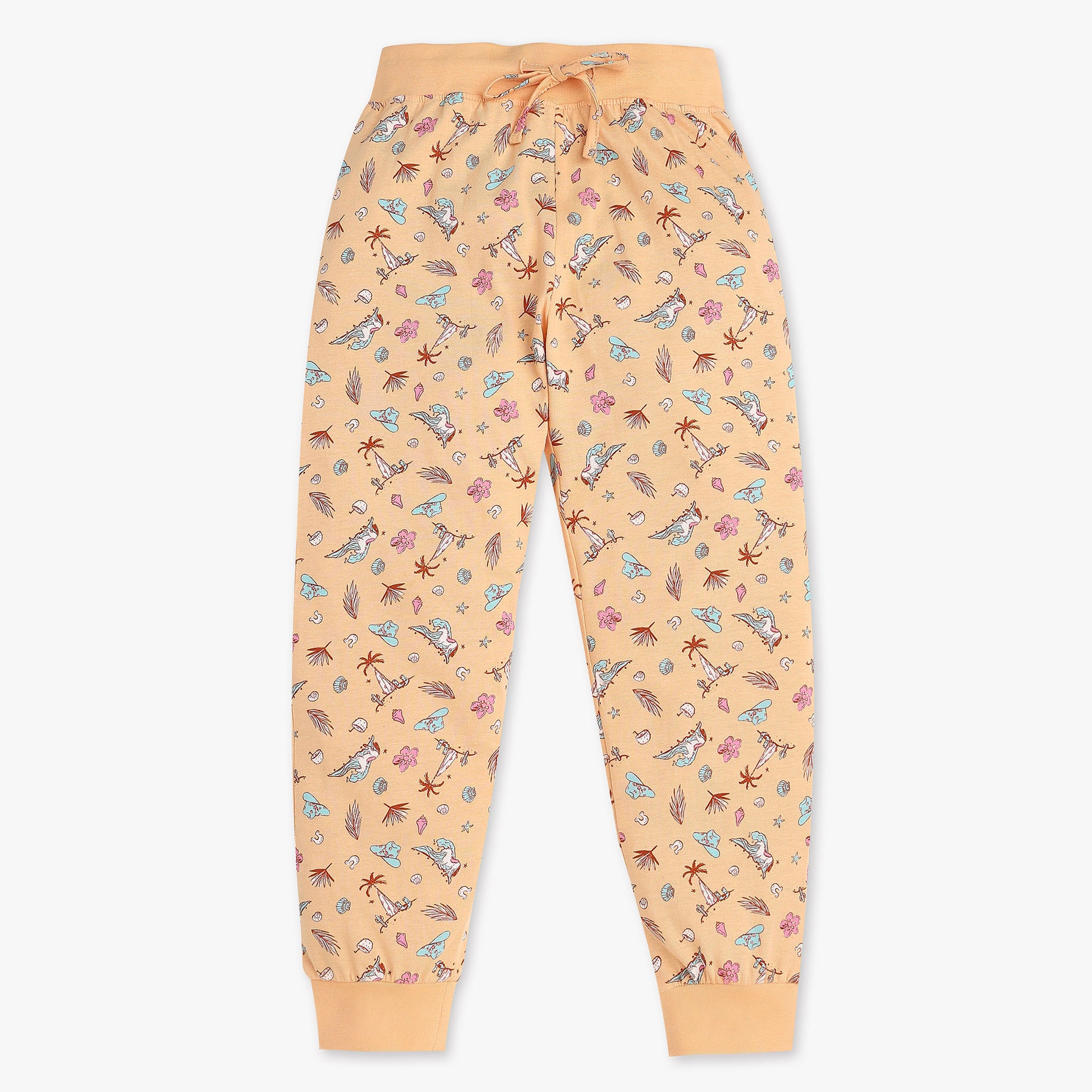 Buy Girls Regular Fit All Over Print Full Sleeve T-Shirt With Trackpant Sleepwear Set  - Style Union