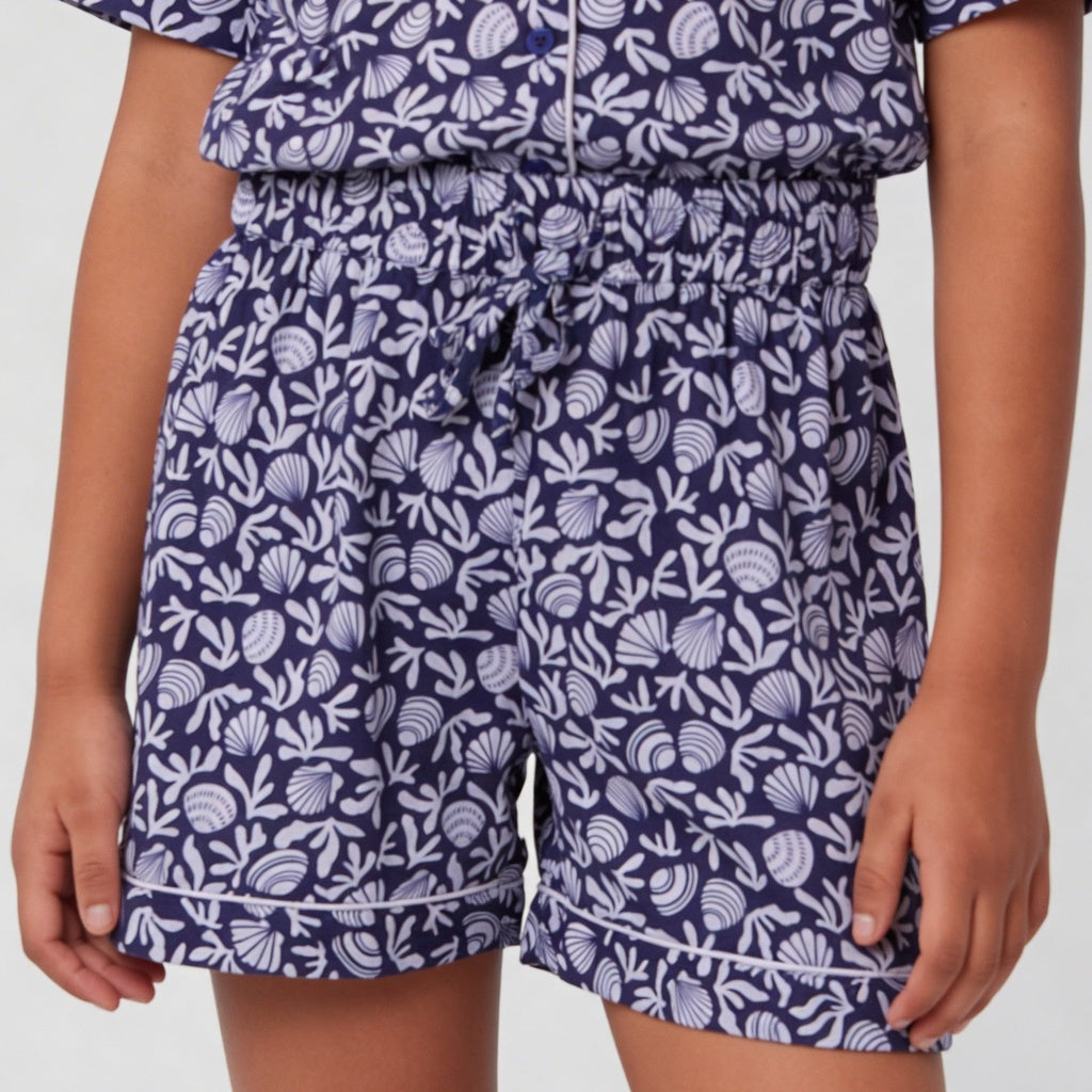 Girls Printed T-Shirt with Shorts Sleepwear Set